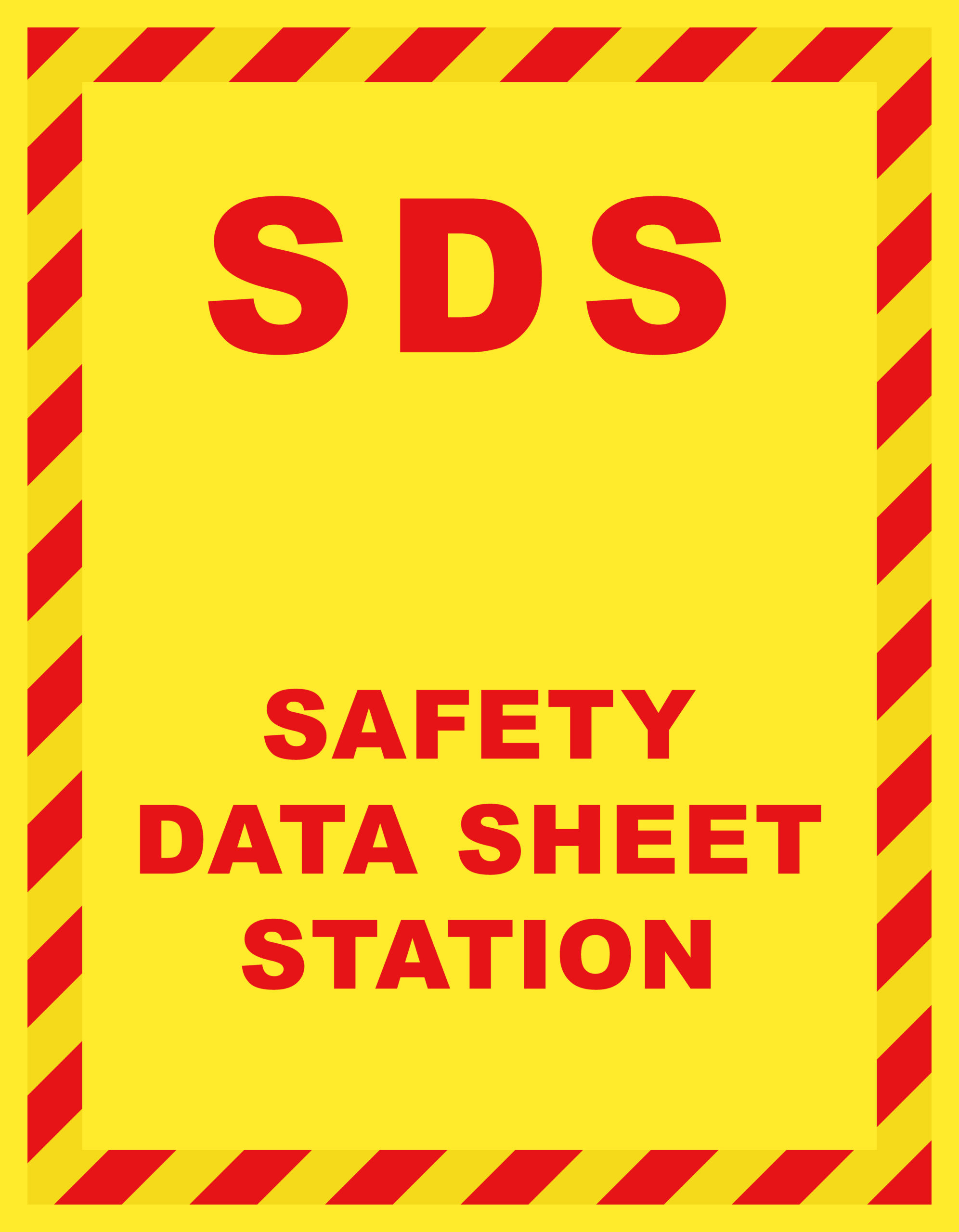 SDS Safety Data Sheet Station Wall Sign. Clipart image